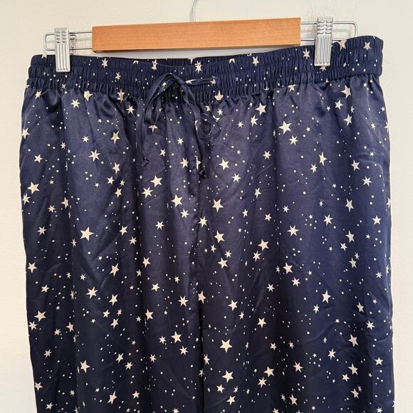 L*SPACE Luna Satin Pajama Set In Starry Night In Navy White Size Large New - Picture 11 of 14
